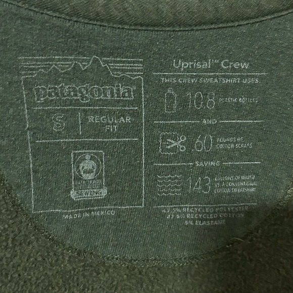 Patagonia Men’s Fitz Roy Horizons Uprisal Crew Sweatshirt Green Size S - Picture 9 of 12